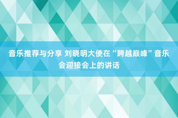 音乐推荐与分享 刘晓明大使在“跨越巅峰”音乐会迎接会上的讲话