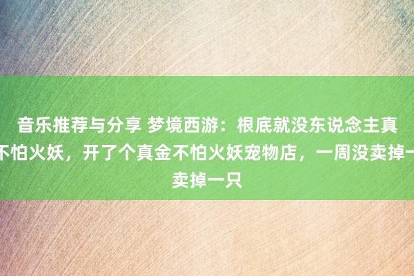 音乐推荐与分享 梦境西游：根底就没东说念主真金不怕火妖，开了个真金不怕火妖宠物店，一周没卖掉一只