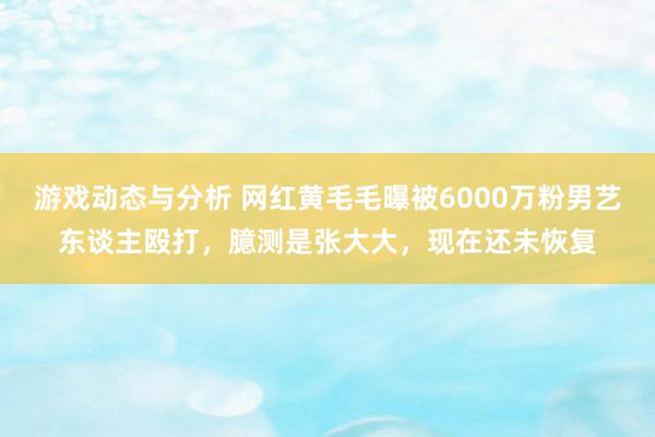 游戏动态与分析 网红黄毛毛曝被6000万粉男艺东谈主殴打，臆测是张大大，现在还未恢复