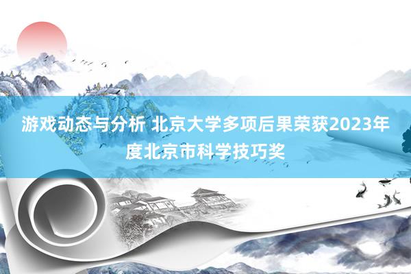 游戏动态与分析 北京大学多项后果荣获2023年度北京市科学技巧奖